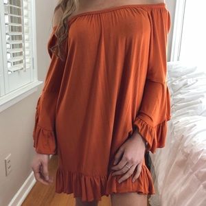 Deifik Luxe Off Shoulder Ruffle Dress